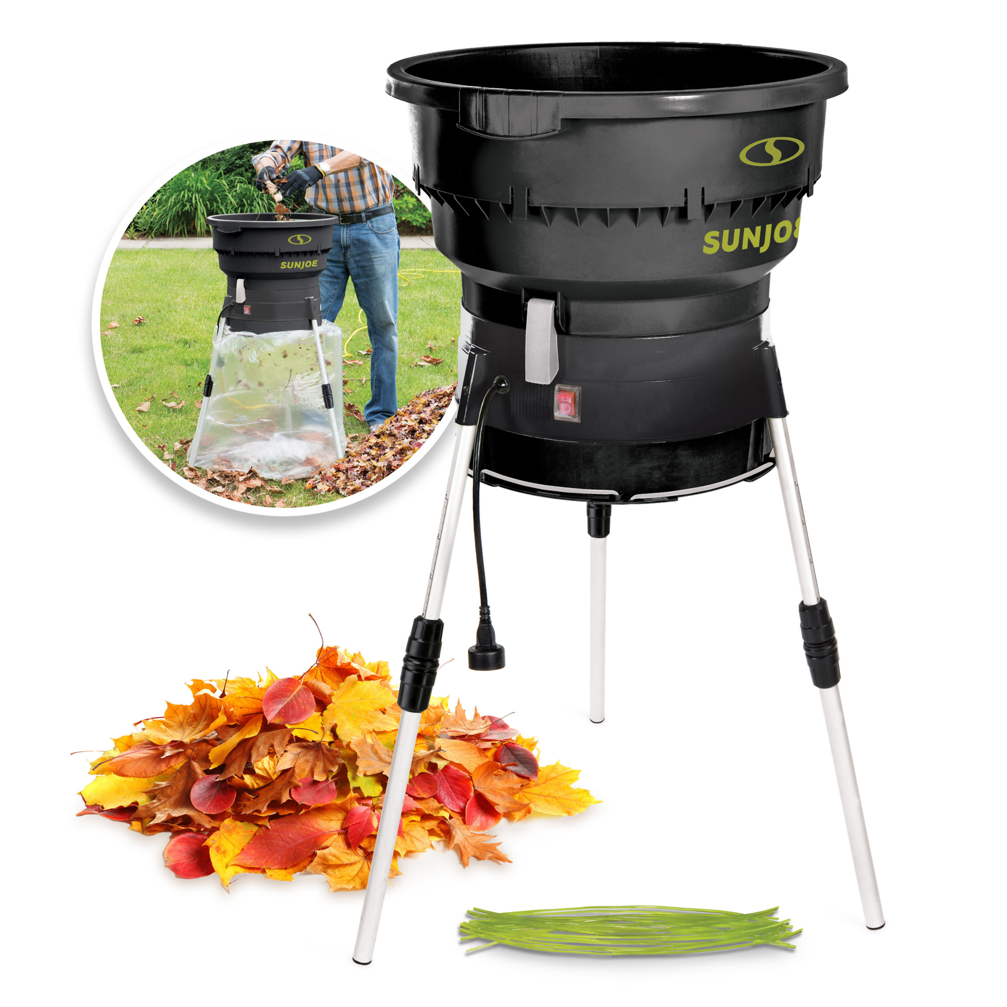 Sun Joe Electric Leaf Mulcher and Shredder — 13 Amp, 16:1 Reduction, 12in. Cutting Diameter, Model# SDJ616